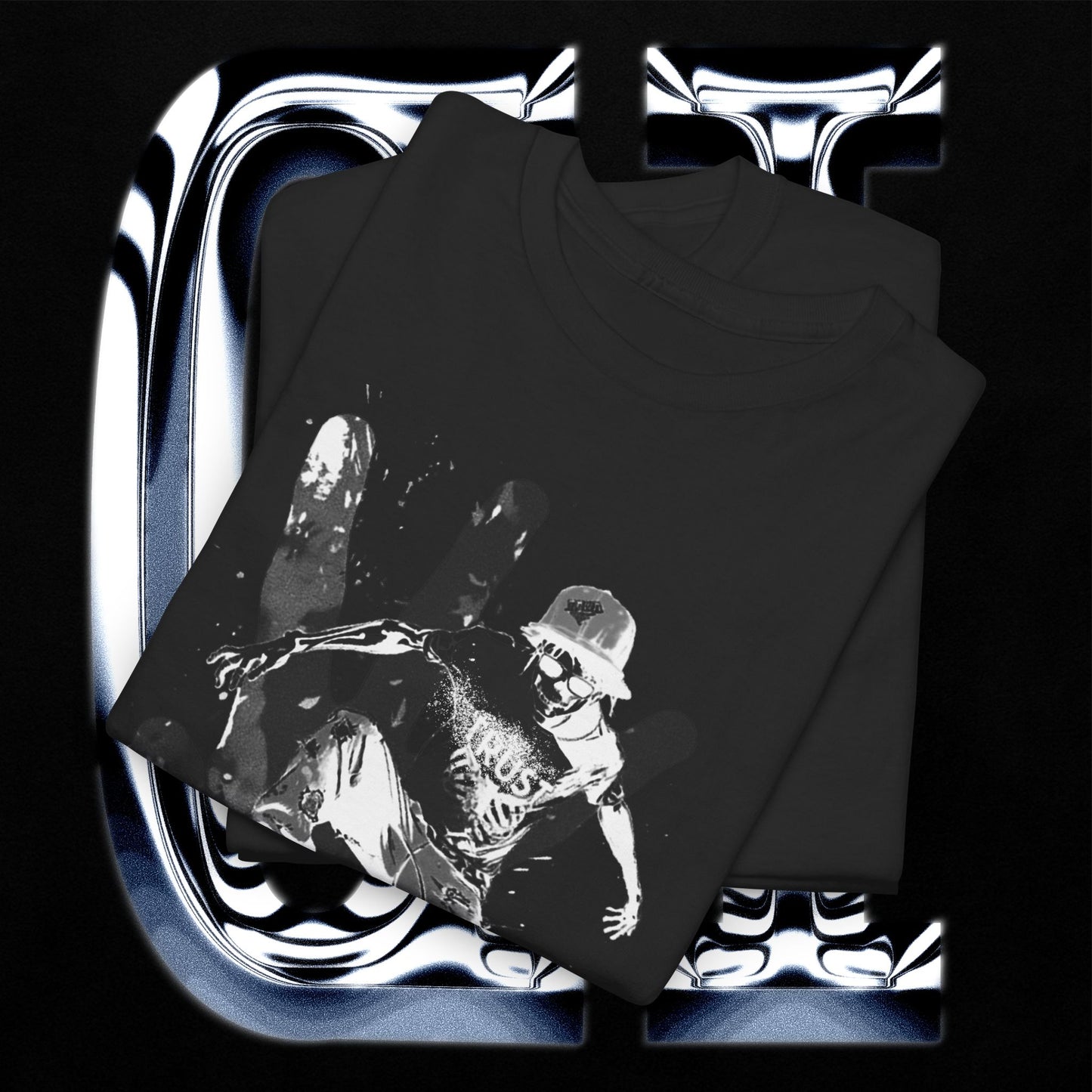 Skater Splash Tee – Unisex Heavy Cotton T-Shirt | Urban Grunge Skateboarding Graphic featuring a skateboarder design.