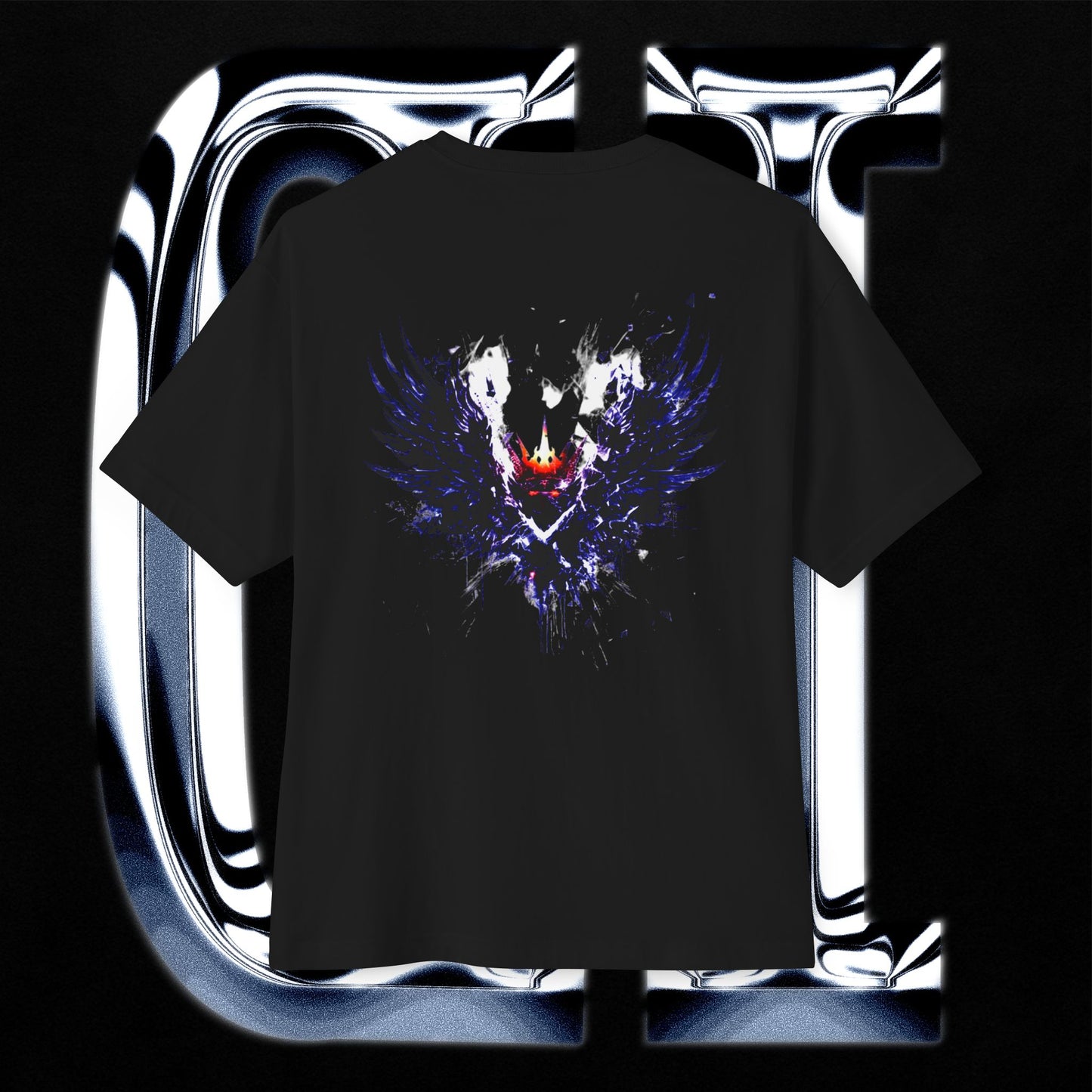 Dark Phoenix Crown – Unisex Oversized Graphic Tee | Streetwear Boxy Fit T-Shirt showcasing a striking phoenix design.