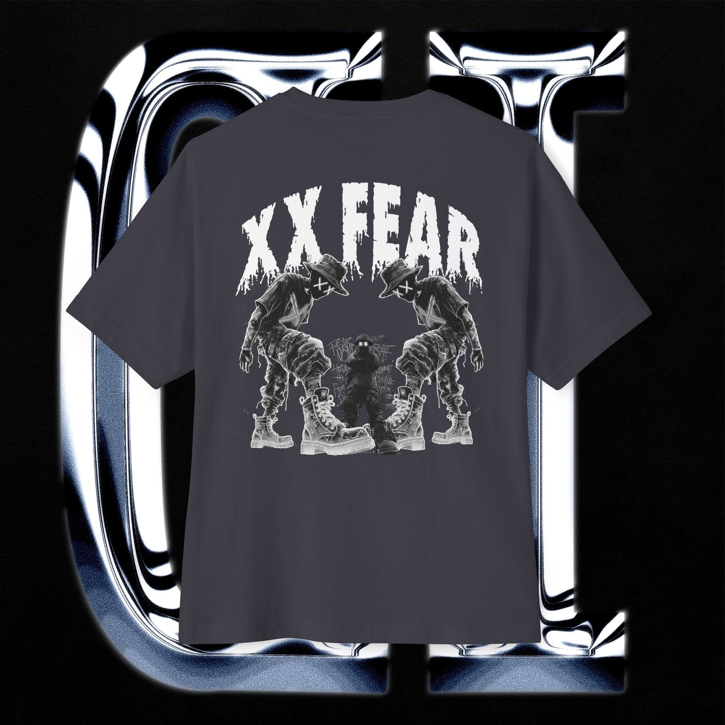 Oversized Boxy Tee XX Fear Guilt Haven Streetwear featuring bold graphics and relaxed fit
