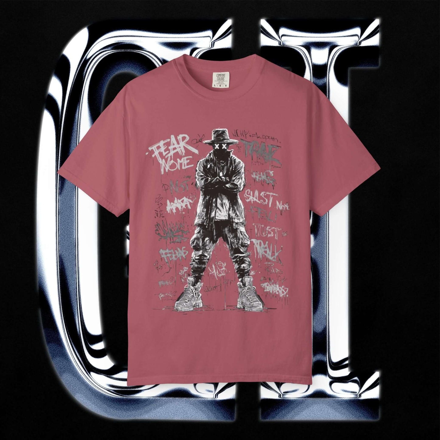 Garment-Dyed Streetwear Tee – Fear Non-Graphic displayed in a unique vintage-inspired hue.