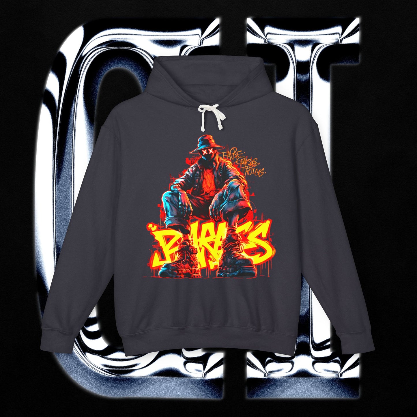 Fear Truth Streetwear hoodie featuring bold graffiti-style design with urban art, perfect for ur enthusiasts.