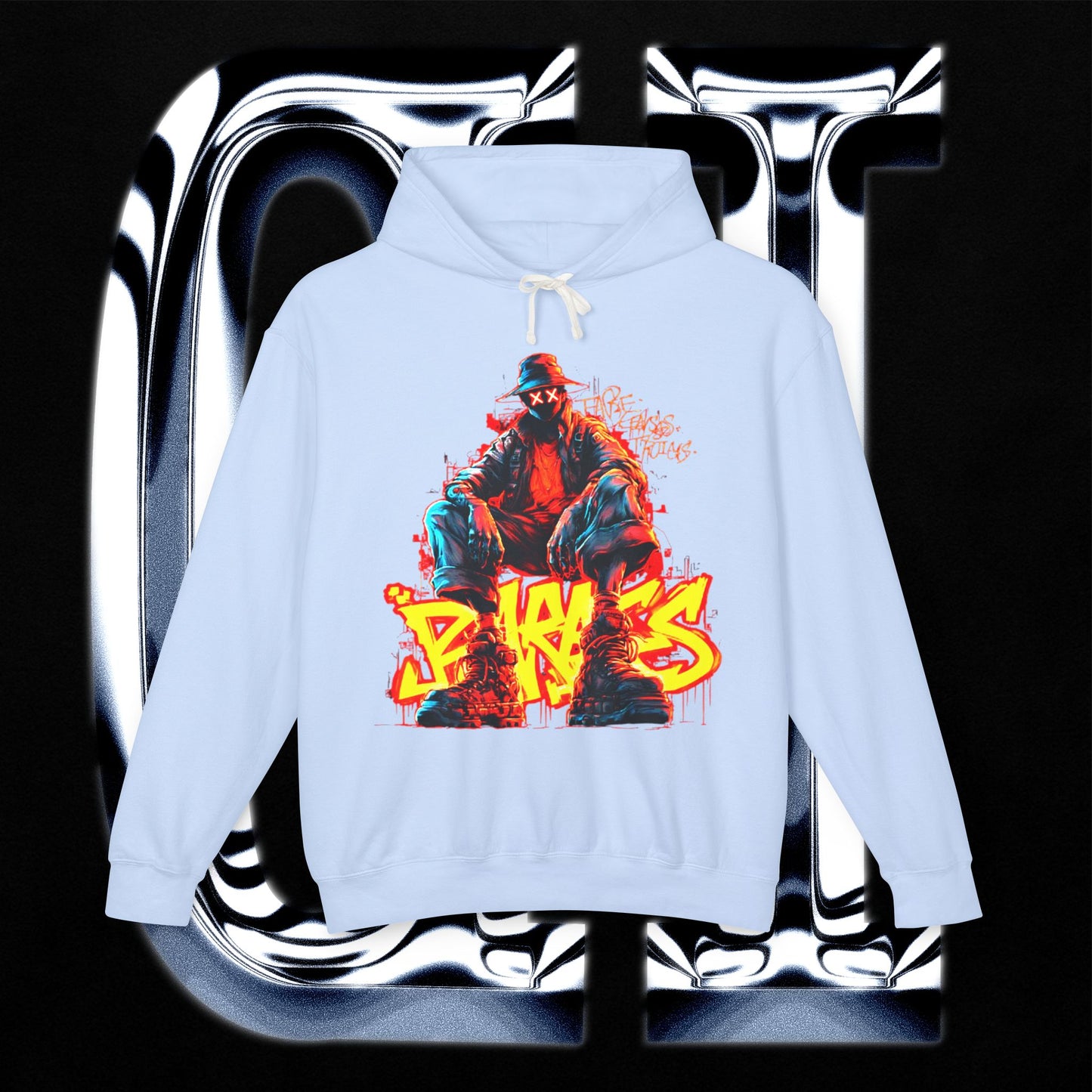 Fear Truth Streetwear Hoodie featuring bold graffiti art, perfect for urban vibes and biker aesthetics. ur