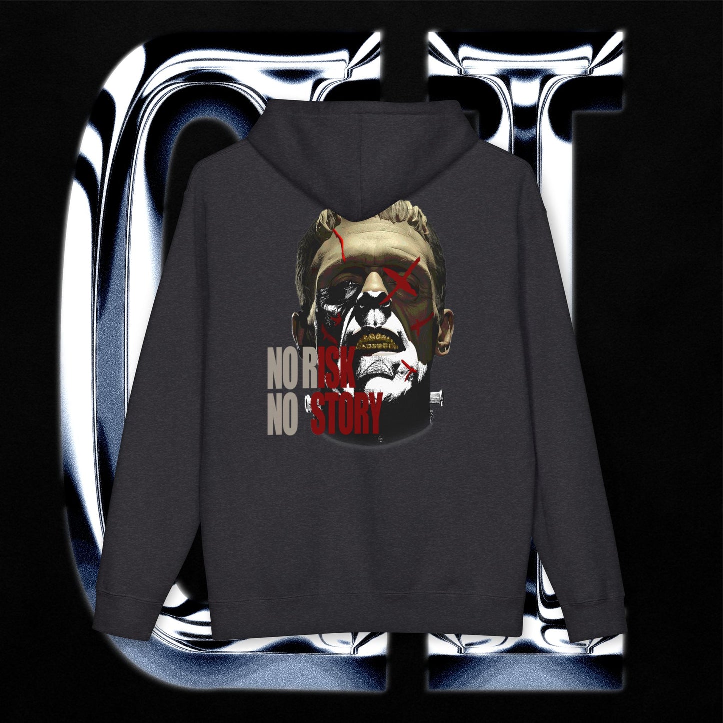 No Risk No Story "Guilt Haven" Hoodie — Graphic Pullover for Bold Adventurers