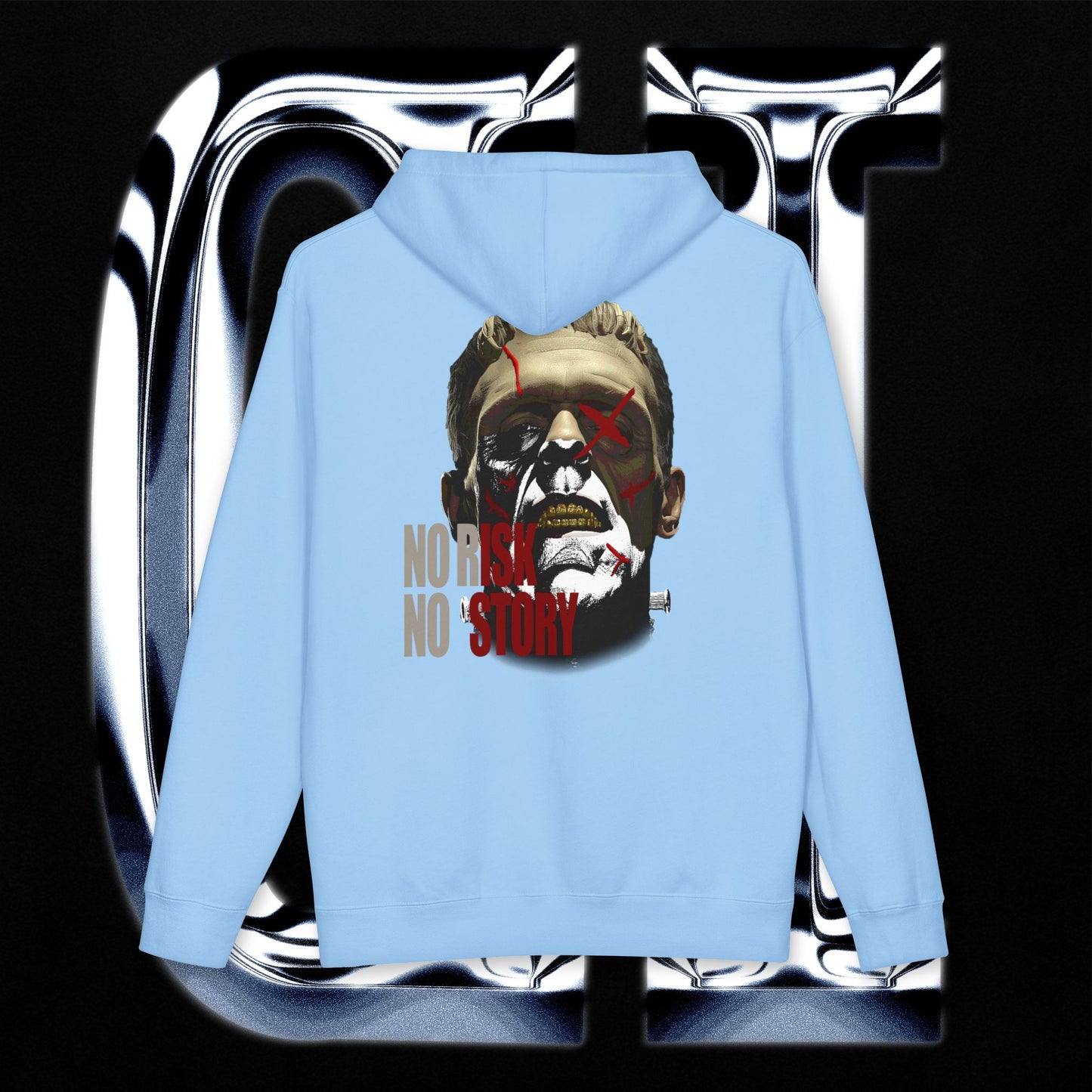 No Risk No Story "Guilt Haven" Hoodie — Graphic Pullover for Bold Adventurers