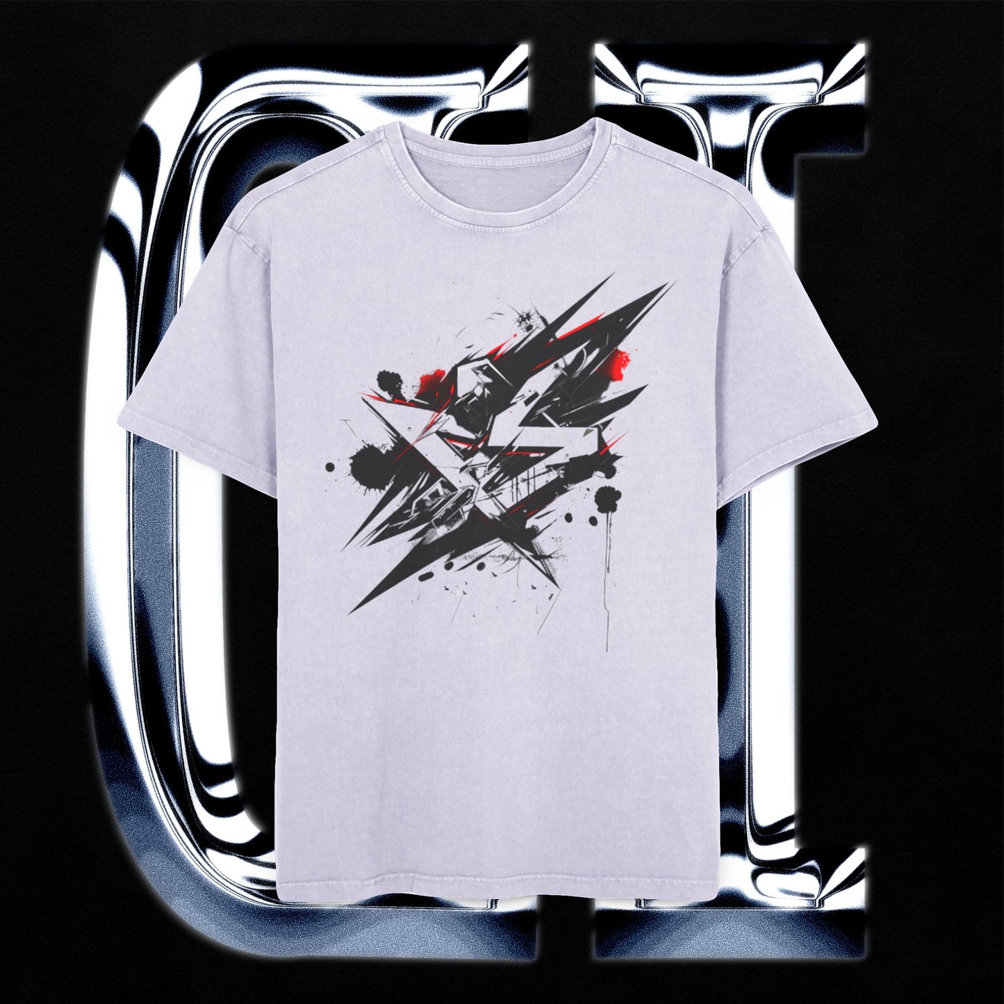 Oversized Black Acid Wash Graphic Tee – Edgy Streetwear Shirt for Summer, Concerts & Casual Style