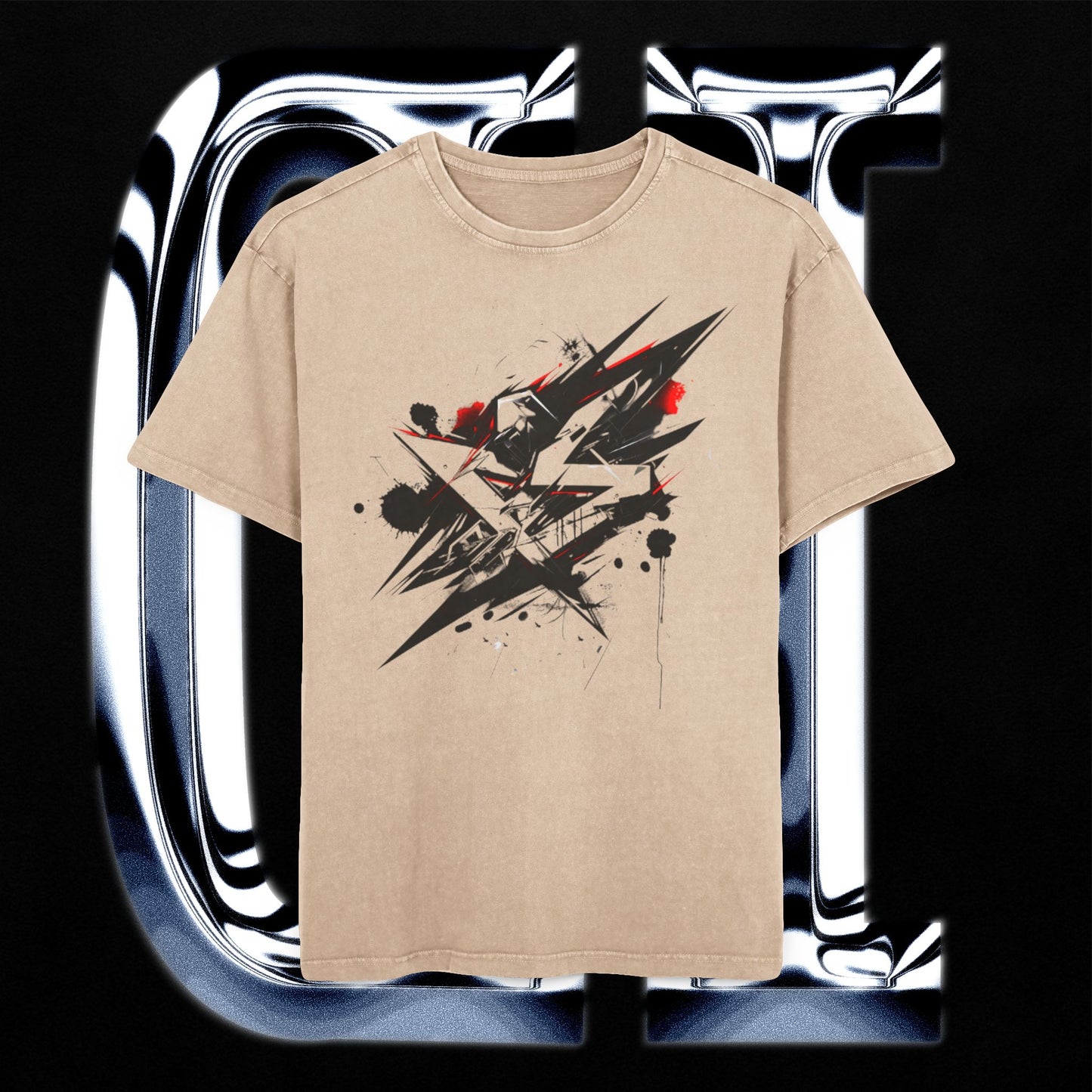 Oversized Black Acid Wash Graphic Tee – Edgy Streetwear Shirt for Summer, Concerts & Casual Style