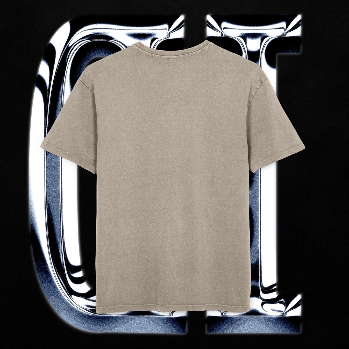 Urban Graffix Drip Tee – Street Art Style Graphic Oversized T-Shirt back view on a striking graphic background.
