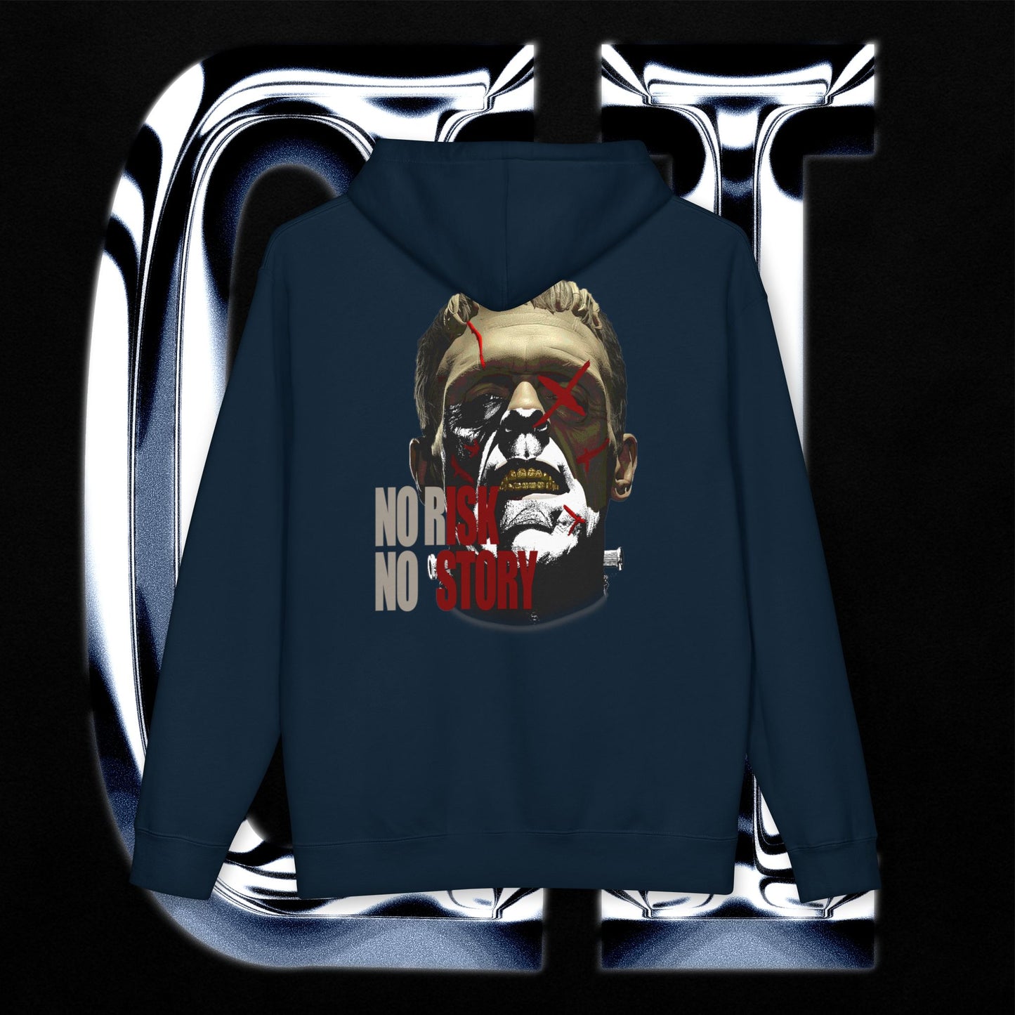 No Risk No Story "Guilt Haven" Hoodie — Graphic Pullover for Bold Adventurers
