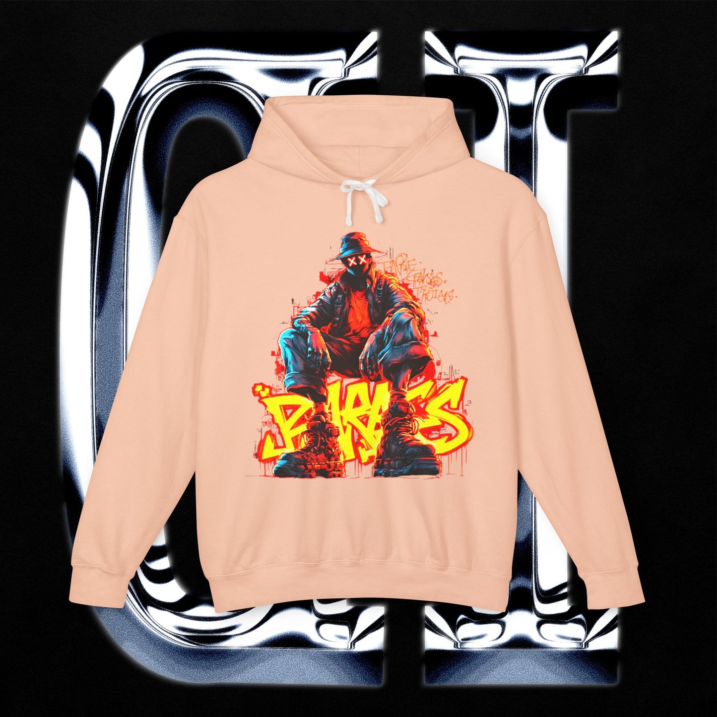 Fear Truth Streetwear hoodie with graffiti art, designed for urban style and comfort. Perfect for street culture and rides.