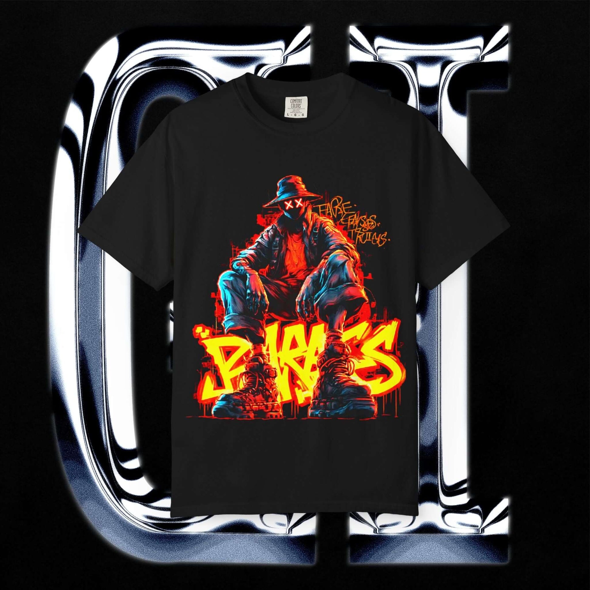 Streetwear Tee XX BRKS black T-shirt featuring bold BRKS Graffiti design, unisex, made from ethically sourced US cotton.