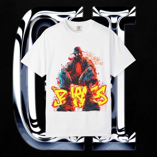 Streetwear Tee XX BRKS T-shirt featuring bold BRKS Graffiti design on a white garment.